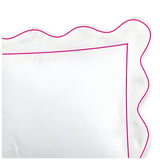 400TC Cotton Scallop Embroidery & Border Sateen Solid Duvet Cover Set