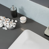 Innovio Series 18 in. L x 13 in. W Rectangular Bathroom Vessel Sink in Matte White Finish Glass with Chrome Pop-Up Drain