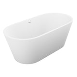 Kosima Series 67 in. x 28 in. Flat Bottom Solid Surface Freestanding Soaking Bathtub with Center Drain in Matte White
