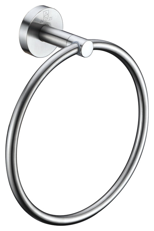 ANZZI Caster Towel Ring, RHINO ALLOY Certified Stainless Steel & Zinc, Scratch Resistant Surface, 5 lb. Capacity, Multiple Finishes