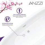 Ami Series 59 in. x 30 in. Flat Bottom Acrylic Freestanding 79 Gallon Soaking Bathtub with Center Drain in Glossy White