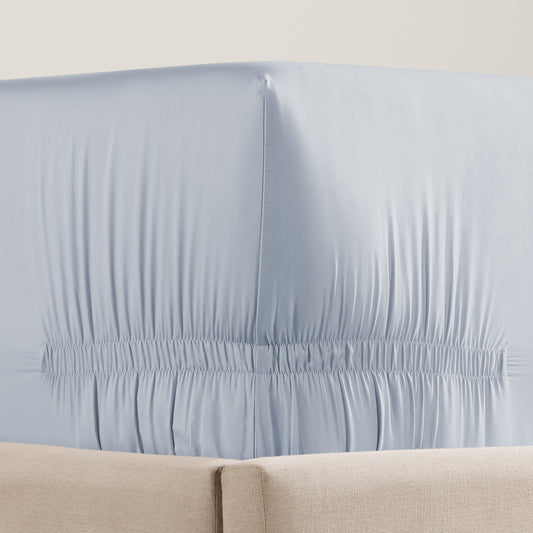 Purefect Fit Adjustable Sateen Fitted Sheet Icy Blue