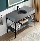 Siena 48 in. Console Sink in Matte Black with Matte Grey Counter Top