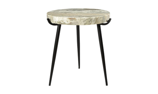Brinley Marble Accent Table Light Brown