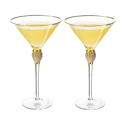 Diamond Collection 2 Piece Stemmed Martini Set