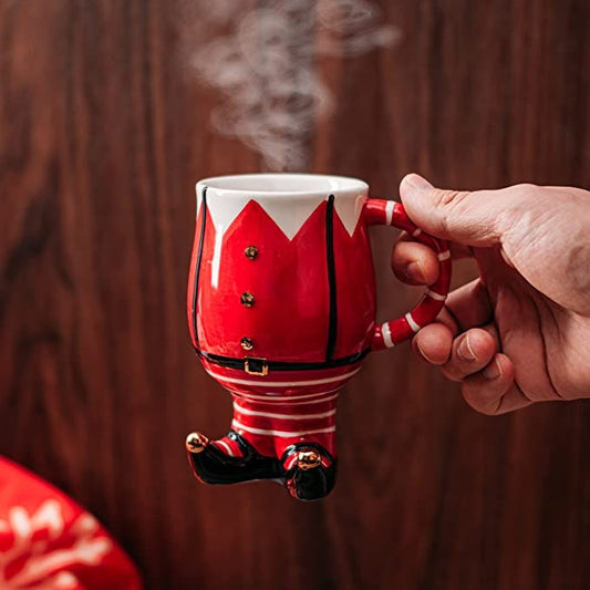 Christmas Santa's Elf Mug - Hand Painted - 14 oz 6