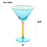 Crystal Martini Glasses Colored - Set of 4