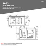Coupe Series 30 in. x 53 in. Left Drain Quick Fill Walk-In Whirlpool and Air Tub with Powered Fast Drain in Biscuit