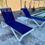 PURPLE LEAF Patio Chaise Lounge Chair Outdoor Plastic Textilene Sun Bathing Recliner Tanning Pool Lounger with 6 Adjustable Position for Outside Beach in-Pool Lawn Poolside
