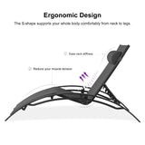 PURPLE LEAF Patio Chaise Lounge Set Outdoor Beach Pool Sunbathing Lawn Lounger Recliner Chair Outside Chairs with Side Table Included