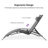 PURPLE LEAF Patio Chaise Lounge Set Outdoor Beach Pool Sunbathing Lawn Lounger Recliner Chair Outside Chairs with Side Table Included