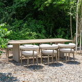 PURPLE LEAF Patio Dining Set Luxury Modern Conversation Set Aluminum Large Rectangle Dining Table and Chairs with Olefin Cushion Outdoor Furniture Set for Garden Porch Deck Backyard