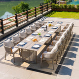 PURPLE LEAF Hailar Outdoor Dining Set for Family, Aluminum Outdoor Patio Table and Chairs Set with Olefin Cushions, Patio Furniture Set for Garden or Deck