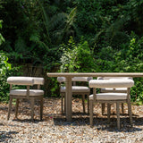 PURPLE LEAF Patio Dining Set Luxury Modern Conversation Set Aluminum Large Rectangle Dining Table and Chairs with Olefin Cushion Outdoor Furniture Set for Garden Porch Deck Backyard