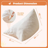 MAXYOYO Kids Bean Bag Chair - Handle Design, High-Density Foam Floor Lounger, White