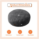 MAXYOYO 3-in-1 Kids Convertible Bean Bag Chair & Bed, Corduroy Round Child Floor Sofa for Gaming, Reading, Dark Grey