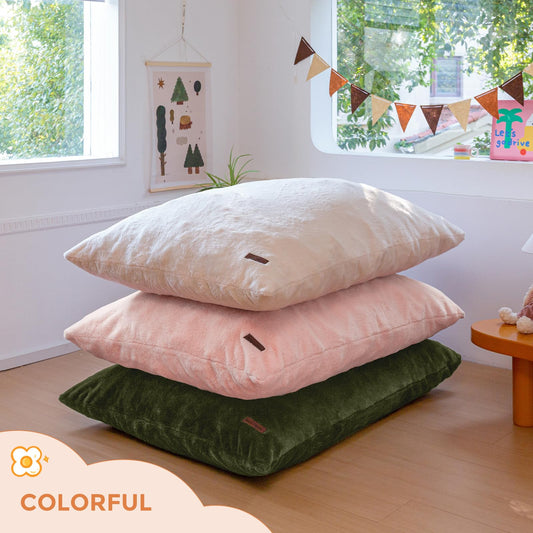 MAXYOYO 3 in 1 Kids Bean Bag Chair Bed, Faux Fur Child Floor Sofa for Gaming, Reading (Green)