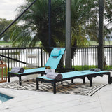 PURPLE LEAF Patio Tanning Chaise Lounge Chair Set with Face Down Hole