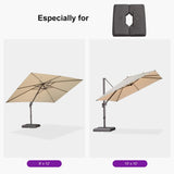 PURPLE LEAF OPEN BOX Cantilever Umbrella Weighted Base ZY02XGTBS-90