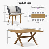 PURPLE LEAF Teak Patio Dining Set with Cushions and Pillow All-Weather Wicker Patio Table Set for Garden, Deck, and Yard