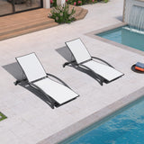 PURPLE LEAF Patio Lounge Chair with Canopy Shade Outdoor Chaise Lounge Chair Set of 2 for Lawn Poolside Backyard Sunbathing Tanning Chairs with Arm