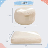 MAXYOYO Bean Bag Chair Bed for Kids, Convertible Bean Bag Folds from Lazy Chair to Floor Mattress Bed, Beige