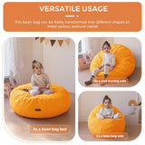 MAXYOYO 3-in-1 Kids Convertible Bean Bag Chair & Bed, Corduroy Round Child Floor Sofa for Gaming, Reading, Orange