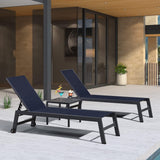 PURPLE LEAF Patio Chaise Lounge Textilene Pool with Wheels Sunbathing Chair for Outdoor, Beach, Yard, Side Table Included
