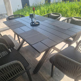 PURPLE LEAF Patio Dining Sets with Aluminum Frame Table & Handwoven Wicker Chairs Grey