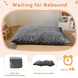MAXYOYO 3-in-1 Kids Convertible Bean Bag Chair & Bed, Child Floor Sofa for Gaming, Reading, Dark Grey