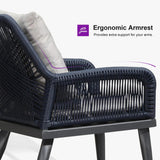 PURPLE LEAF Rivra 4-Piece Patio Conversation Set with Wicker Chairs and Thick Sofa Cushions for Garden