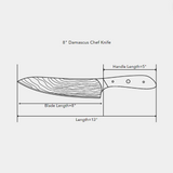 8" Damascus Chef Knife