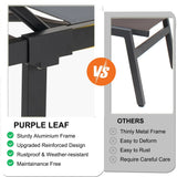 PURPLE LEAF Outdoor Chaise Lounge Chairs Set Recliner Aluminum Adjustable Chair with Wheels and Table for Poolside Beach Patio Reclining Sunbathing Lounger