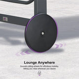 PURPLE LEAF Outdoor Lounge Chair Patio Chaise Pool Lounger Aluminum Frame with Side Table and Wheels for Outside Sunbathing Tanning Recliner Including Pillows