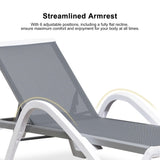 PURPLE LEAF Patio Chaise Lounge Chair Outdoor Plastic Textilene Sun Bathing Recliner Tanning Pool Lounger with 6 Adjustable Position for Outside Beach in-Pool Lawn Poolside
