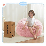 MAXYOYO Bean Bag Chair Bed for Kids, Plush Convertible Bean Bag Folds from Chair to Floor Mattress, Pink