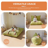 MAXYOYO 3-in-1 Kids Convertible Bean Bag Chair & Bed, Child Floor Sofa for Gaming, Reading, Green