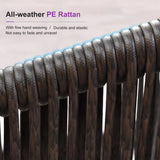 PURPLE LEAF Patio Dining Set with Sunbrella Fabric Cushions and Aluminum Table All-Weather Wicker Patio Table Set for Deck