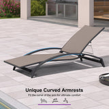 PURPLE LEAF Patio Lounge Chair with Canopy Shade Outdoor Chaise Lounge Chair Set of 2 for Lawn Poolside Backyard Sunbathing Tanning Chairs with Arm