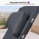 PURPLE LEAF Outdoor Lounge Chair Patio Chaise Pool Lounger Aluminum Frame with Side Table and Wheels for Outside Sunbathing Tanning Recliner Including Pillows