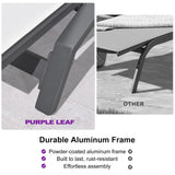 PURPLE LEAF Patio Lounge Chair with Canopy Shade Outdoor Chaise Lounge Chair Set of 2 for Lawn Poolside Backyard Sunbathing Tanning Chairs with Arm