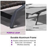 PURPLE LEAF Patio Lounge Chair with Canopy Shade Outdoor Chaise Lounge Chair Set of 2 for Lawn Poolside Backyard Sunbathing Tanning Chairs with Arm
