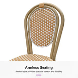 PURPLE LEAF Patio Dining Chair Set of 2 French Aluminium Frame Chairs with Rattan for Indoor Kitchen Deck Bistros Cafe Restaurant