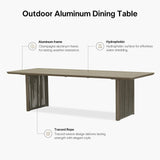 PURPLE LEAF Hailar Outdoor Dining Set for Family, Aluminum Outdoor Patio Table and Chairs Set with Olefin Cushions, Patio Furniture Set for Garden or Deck