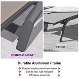 PURPLE LEAF Patio Lounge Chair with Canopy Shade Outdoor Chaise Lounge Chair Set of 2 for Lawn Poolside Backyard Sunbathing Tanning Chairs with Arm