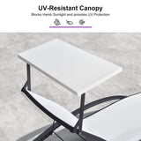 PURPLE LEAF Patio Lounge Chair with Canopy Shade Outdoor Chaise Lounge Chair Set of 2 for Lawn Poolside Backyard Sunbathing Tanning Chairs with Arm