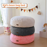 MAXYOYO 3-in-1 Kids Convertible Bean Bag Chair & Bed, Corduroy Round Child Floor Sofa for Gaming, Reading, Dark Grey