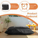MAXYOYO 3 in 1 Kids Bean Bag Chair Bed, Faux Fur Child Floor Sofa for Gaming, Reading (Black)