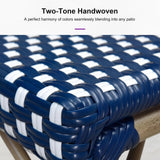 PURPLE LEAF Patio Dining Chair Set of 2 French Aluminium Frame Chairs with Rattan for Indoor Kitchen Deck Bistros Cafe Restaurant