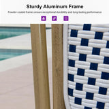 PURPLE LEAF Patio Dining Chair Set of 2 French Aluminium Frame Chairs with Rattan for Indoor Kitchen Deck Bistros Cafe Restaurant